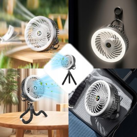 Wentylator stołowy Tiross Ścienny biurkowy wentylator akumulatorowy czarny