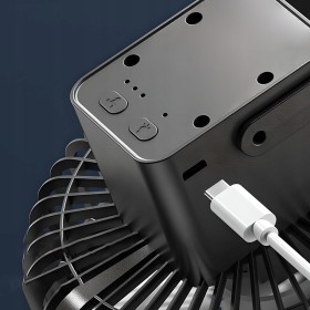 Wentylator stołowy Tiross Ścienny biurkowy wentylator akumulatorowy czarny