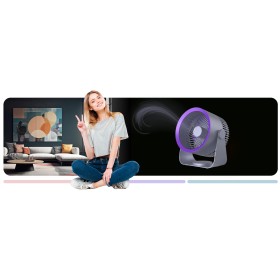 Wentylator stołowy Tiross Ścienny biurkowy wentylator akumulatorowy czarny