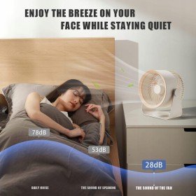 Wentylator wiatrak biurkowy domowy TIROSS cichy czarny cyrkulator TS2283