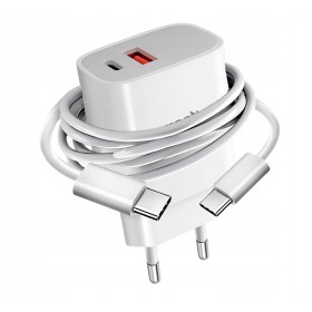 ZESTAW | SZYBKA ŁADOWARKA SIECIOWA USB TYPE-C + KABEL USB - C| PD20W 3000mA