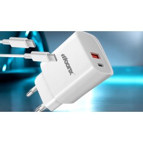 ZESTAW | SZYBKA ŁADOWARKA SIECIOWA USB TYPE-C + KABEL USB - C| PD20W 3000mA