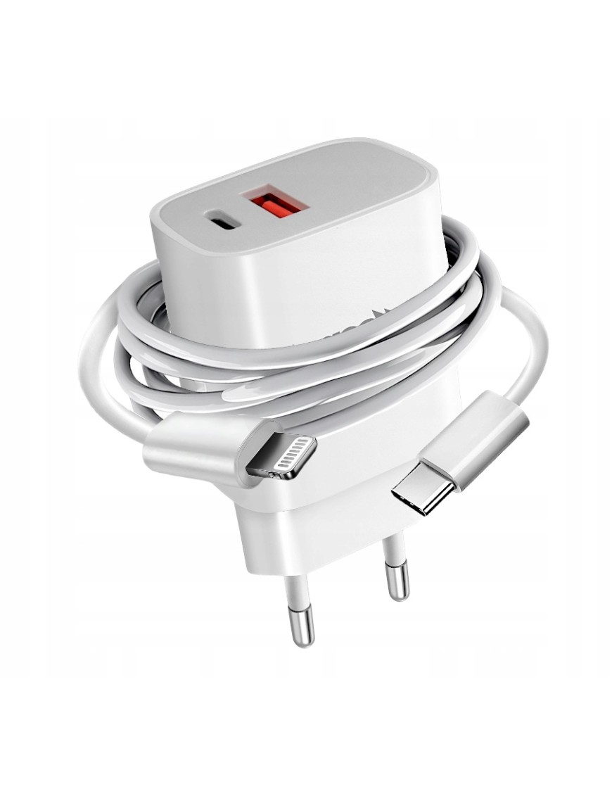 SZYBKA ŁADOWARKA USB-C 20W + KABEL 1M do IPHONE 14 13 12 14 ProMax LIGHTING