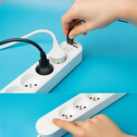 Przedłużacz listwa 3xAC 2xUSB-C 1xUSB-A 1.5m ON/OFF 3680W do biura domu