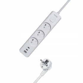 Przedłużacz listwa 3xAC 2xUSB-C 1xUSB-A 1.5m ON/OFF 3680W do biura domu