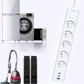 Listwa zasilająca 5xAC 2xUSB-C 1xUSB-A ON/OFF 1.5m 3680W ładowarka USB