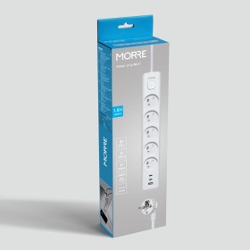 Listwa zasilająca 5xAC 2xUSB-C 1xUSB-A ON/OFF 1.5m 3680W ładowarka USB