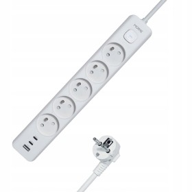 Listwa zasilająca 5xAC 2xUSB-C 1xUSB-A ON/OFF 1.5m 3680W ładowarka USB