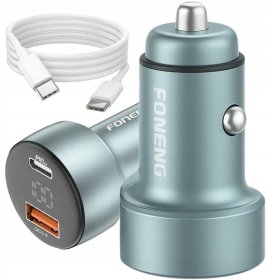 SZYBKA ŁADOWARKA SAMOCHODOWA DO TELEFONU USB USBC 48W PD 3A QC +kabel 1,5M