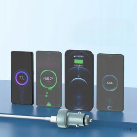 SZYBKA ŁADOWARKA SAMOCHODOWA DO TELEFONU USB USBC 48W PD 3A QC +kabel 1,5M