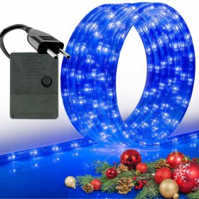WĄŻ ŚWIETLNY ZEWNĘTRZNY 480 LED LAMPKI CHOINKOWE IP44 20m NIEBIESKI