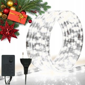 WĄŻ ŚWIETLNY ZEWNĘTRZNY 480 LED LAMPKI CHOINKOWE IP44 20m ZIMNY BIAŁY