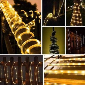 WĄŻ ŚWIETLNY ZEWNĘTRZNY 480 LED LAMPKI CHOINKOWE 20m CIEPŁY BIAŁY