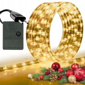 WĄŻ ŚWIETLNY ZEWNĘTRZNY 480 LED LAMPKI CHOINKOWE 20m CIEPŁY BIAŁY