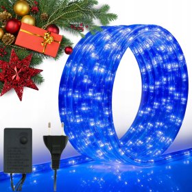 WĄŻ ŚWIETLNY ZEWNĘTRZNY 240 LED LAMPKI CHOINKOWE IP44 10m NIEBIESKI