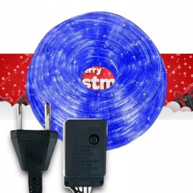 WĄŻ ŚWIETLNY ZEWNĘTRZNY 240 LED LAMPKI CHOINKOWE IP44 10m NIEBIESKI