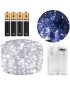 LAMPKI LED DRUCIK 10 METRÓW 100 LED NA BATERIE MIKRO ŚWIATEŁKA ZIMNY BIAŁY