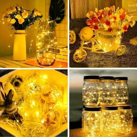 LAMPKI DRUCIKI 50LED CIEPŁY BIAŁY ŚWIATEŁKA MIRKO ŻYŁKI NA BATERIE ŚWIATŁO