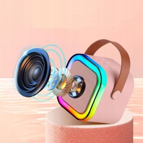 ZESTAW DO KARAOKE 2X MIKROFON BEZPRZEWODOWY PRZENOŚNY BLUETOOTH GŁOŚNIK RGB