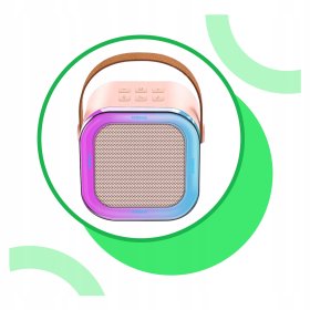 ZESTAW DO KARAOKE 2X MIKROFON BEZPRZEWODOWY PRZENOŚNY BLUETOOTH GŁOŚNIK RGB