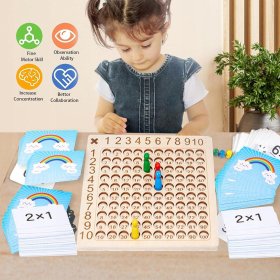 TABLICZKA MNOŻENIA GRA DREWNIANA MONTESSORI DZIECI GRA EDUKACYJNA LOGICZNA