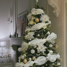 12 X SZTUCZNE KWIATY DEKORACJE BOŻE NARODZENIE NA CHOINKĘ GWIAZDA PREZENTY