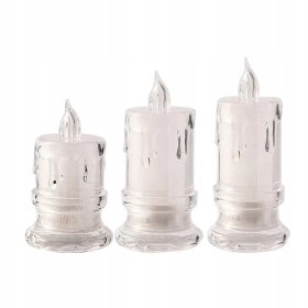 3X ŚWIECZKA LED RUCHOMY PŁOMIEŃ WIECZNA ŚWIECA WKŁAD EKO ZESTAW