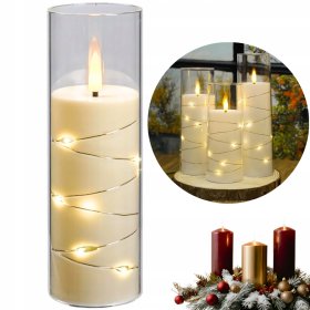 ŚWIECZKA ELEKTRYCZNY WKŁAD DO ZNICZY 12,5CM NA BATERIE TUBA EFEKT PŁOMIENIA