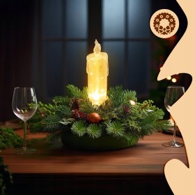 ŚWIECZKA ELEKTRYCZNA WKŁAD DO ZNICZY 18CM ŚWIECA NA BATERIE LED BROKATOWA