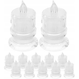 12X ŚWIECZKA BROKATOWA WKŁAD DO ZNICZY ŚWIECA Z BATERIAMI BROKATOWA 9,5CM