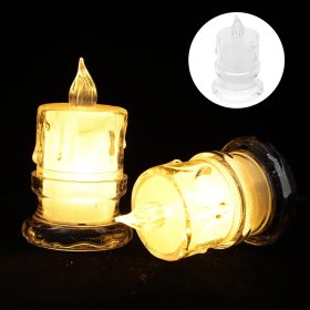 12X ŚWIECZKA BROKATOWA WKŁAD DO ZNICZY ŚWIECA Z BATERIAMI BROKATOWA 9,5CM