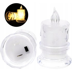 12X ŚWIECZKA BROKATOWA WKŁAD DO ZNICZY ŚWIECA Z BATERIAMI BROKATOWA 9,5CM