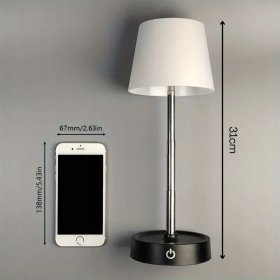 LAMPA NOCNA LAMPKA STOŁOWA LED AKUMULATOROWA REGULOWANA USB-C ŚCIEMNIALNA