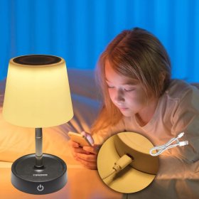 LAMPA NOCNA LAMPKA STOŁOWA LED AKUMULATOROWA REGULOWANA USB-C ŚCIEMNIALNA