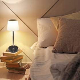 LAMPA NOCNA LAMPKA STOŁOWA LED AKUMULATOROWA REGULOWANA USB-C ŚCIEMNIALNA