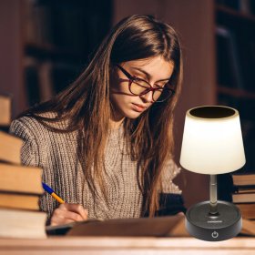 LAMPA NOCNA LAMPKA STOŁOWA LED AKUMULATOROWA REGULOWANA USB-C ŚCIEMNIALNA