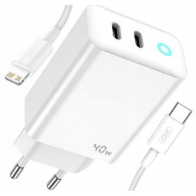 SZYBKA ŁADOWARKA USB-C 40W KOSTKA + KABEL PRZEWÓD DO IPHONE LIGHTNING 1,5M