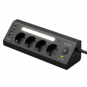 listwa zasilająca narożna 4xAC 2x USB-A 2x USB-C, lampa nocna, wyłącznik 2M
