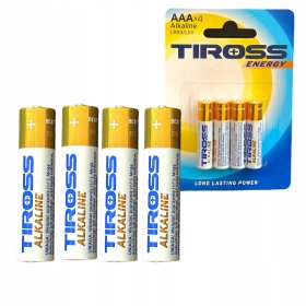 4x Bateria TIROSS Alkaline Power AAA LR03 R3 INDUSTRIAL 1.5V 10lat ważności