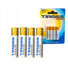 4x Bateria TIROSS Alkaline Power AAA LR03 R3 INDUSTRIAL 1.5V 10lat ważności