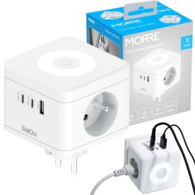 Przedłużacz Rozgałęźnik Kostka Trójnik Do Gniazdka Włącznik USB lampa nocna