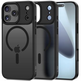 Etui do iPhone 17 PRO + 2szt Szkło 5D 9H WZMACNIANE 360° do MagSafe CZARNE