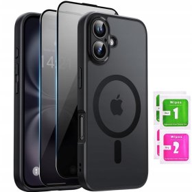Etui do iPhone 17 + 2szt Szkło 9D 9H WZMACNIANE 360° do MagSafe MATT CASE