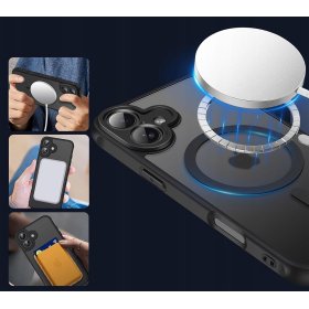 Etui do iPhone 17 + 2szt Szkło 9D 9H WZMACNIANE 360° do MagSafe MATT CASE