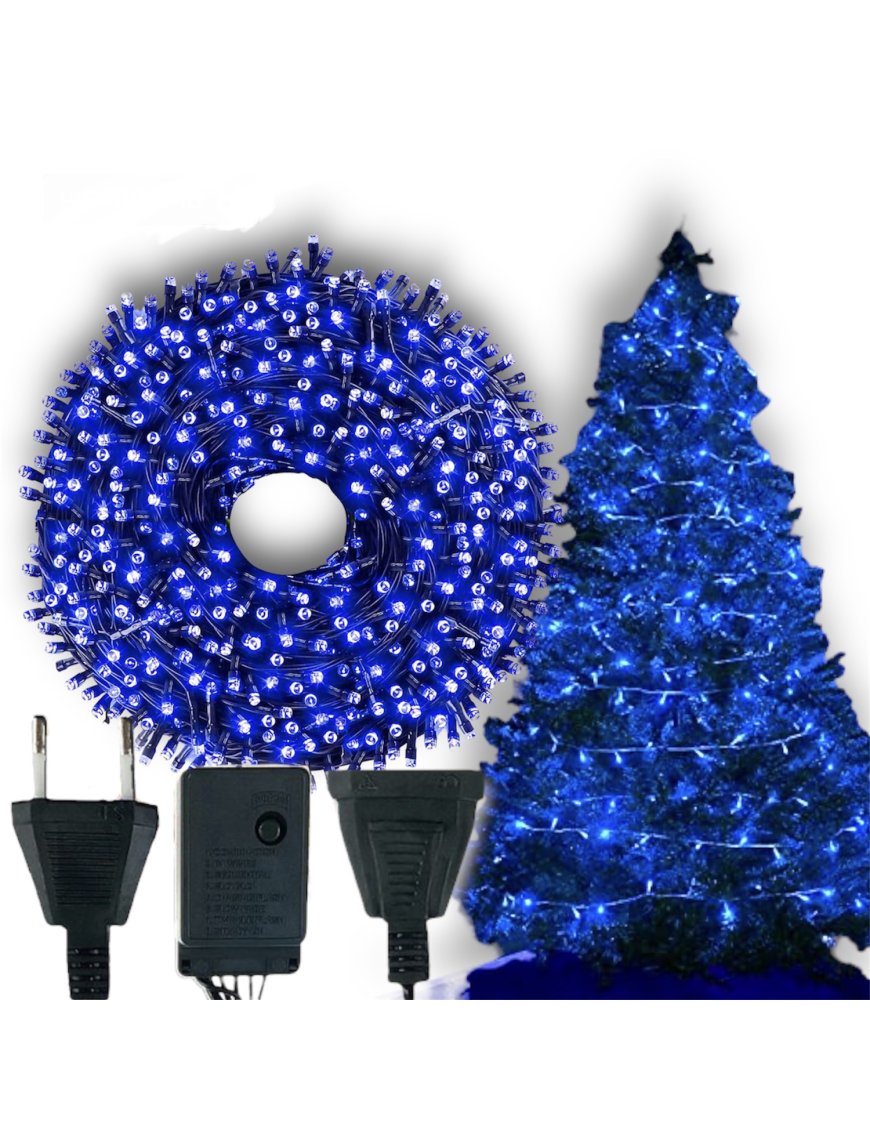 LAMPKI ŚWIATEŁKA NA CHOINKĘ ZEWNĘTRZNE WEWNĘTRZNE 500LED NIEBIESKI MOCNE