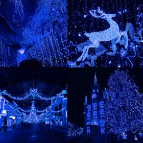 Lampki światełka na choinkę zewnętrzne wewnętrzne 200 LED niebieski mocne