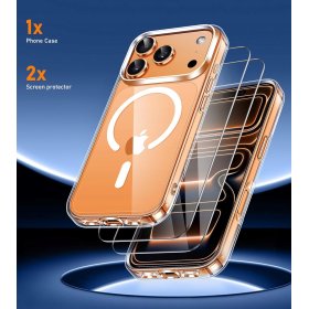 ETUI CASE DO IPHONE 17 PRO MAX DO MAGSAFE PRZEROCZYSTE + 2SZT SZKŁO 5D 9H