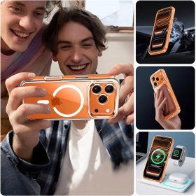 Etui Magnetyczne Przezroczyste do iPhone 17 Pro do MAGSAFE + 2szt Szkło 5D