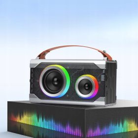 GŁOŚNIK BLUETOOTH PRZENOŚNY BEZPRZEWODOWY MOBILNY DS5 USB AUX SD Szary TYPC