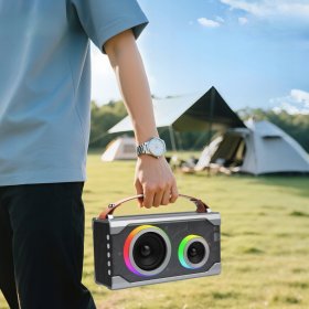 GŁOŚNIK BLUETOOTH PRZENOŚNY BEZPRZEWODOWY MOBILNY DS5 USB AUX SD Szary TYPC